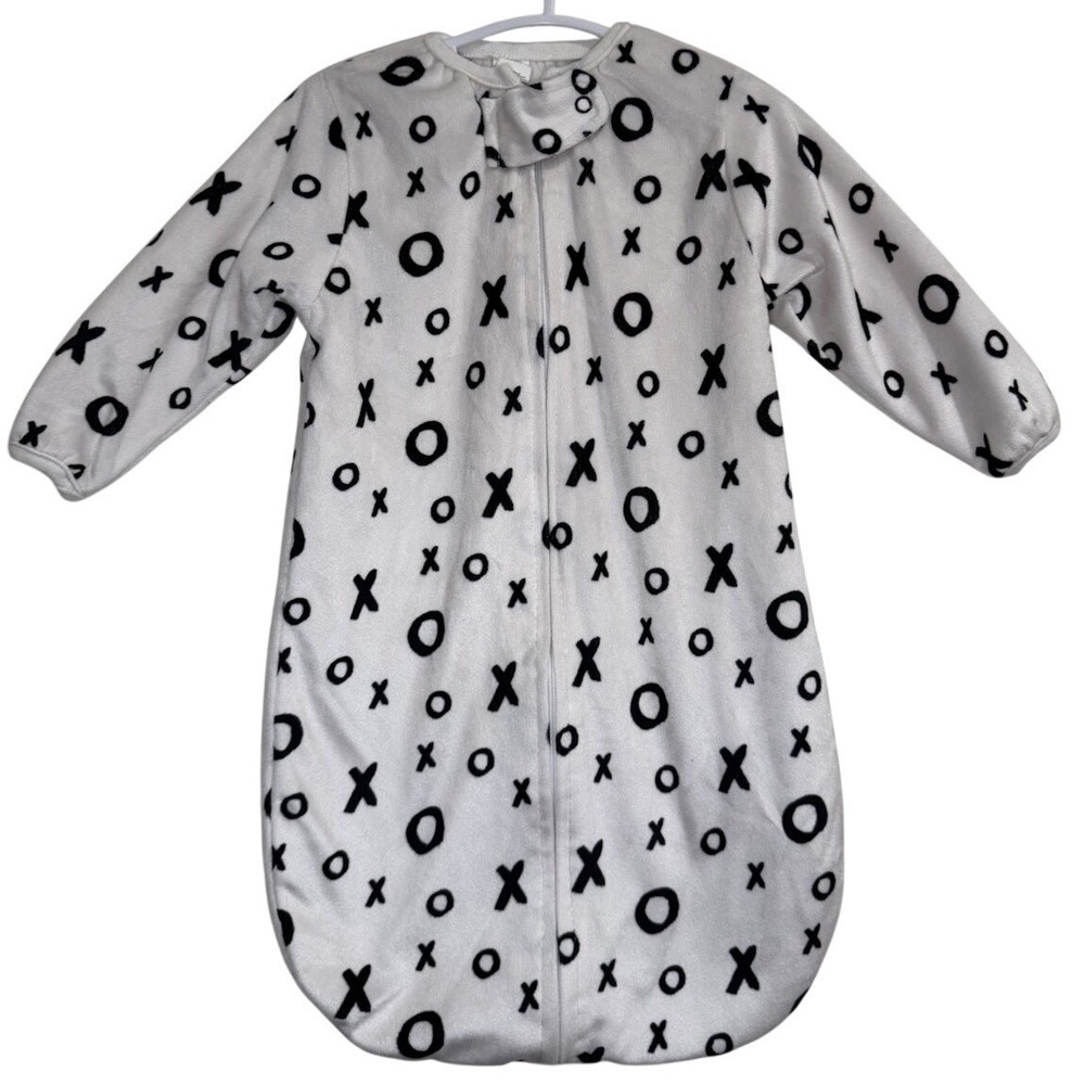 Kensie Baby‎ Sleep Sack 0-6 Months White Black X O Print Fleece Unisex